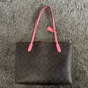 Coach Zip Top Tote in Signature Canvas